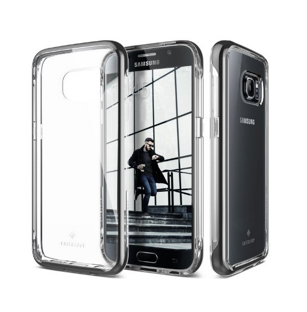 Galaxy S7 Case Caseology Skyfall Series Scratch-Resistant Clear Back Cover  Black Shock Absorbent
